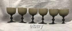 Six Carlo Moretti Taupe Cased Wine Glasses 4-1/4 Tall Mid Century Modern