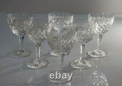 Six Vintage Thomas Webb Lead Crystal Wellington Pattern Wine Glasses c1960