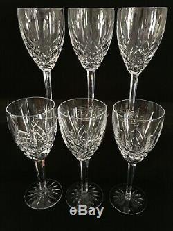 Six Vintage Waterford Crystal Araglin Large Wine Goblets