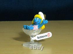 Smurfs 20753 Party Smurfette Wine Glass Smurf Figure PVC Toy Vintage Figurine