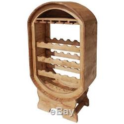 Solid Pine Wood Rustic Wine Rack Glass Storage in Vintage Antique Country Style