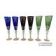Sorelle Vintage Fine Laser Etched Wine Glasses Lot Of 6 Blue Red Green Dining