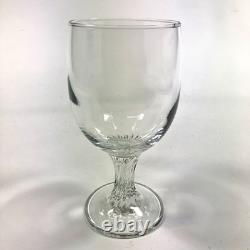 Spirally Ribbed Stem Wine Glasses Swirl Clear Set Of 12- 6.25 Vintage