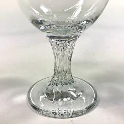 Spirally Ribbed Stem Wine Glasses Swirl Clear Set Of 12- 6.25 Vintage