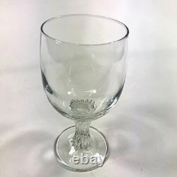 Spirally Ribbed Stem Wine Glasses Swirl Clear Set Of 12- 6.25 Vintage