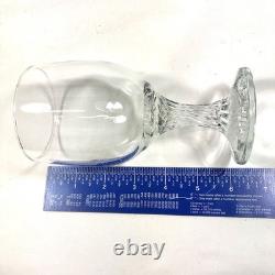 Spirally Ribbed Stem Wine Glasses Swirl Clear Set Of 12- 6.25 Vintage