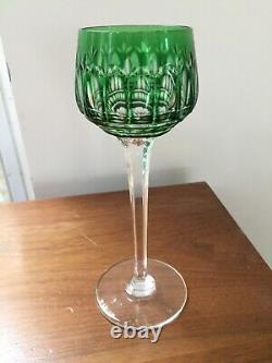 St Saint Louis Crystal MANHATTAN Vintage Wine Goblets, Green, Set of 4