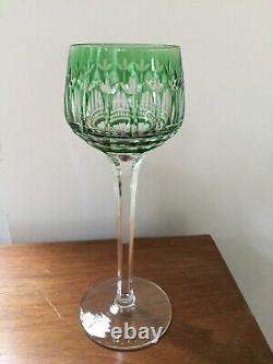 St Saint Louis Crystal MANHATTAN Vintage Wine Goblets, Green, Set of 4