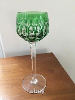 St Saint Louis Crystal MANHATTAN Vintage Wine Goblets, Green, Set of 4