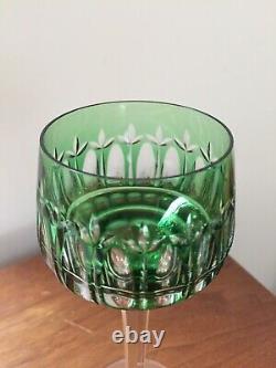 St Saint Louis Crystal MANHATTAN Vintage Wine Goblets, Green, Set of 4