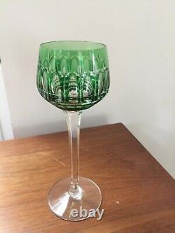 St Saint Louis Crystal MANHATTAN Vintage Wine Goblets, Green, Set of 4