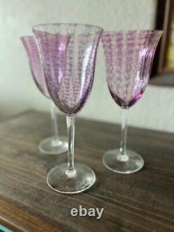 Stephen Smyers Vintage 1985 Signed Art Glass-Set of 3 Wine Glasses