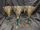 Steuben Celeste Blue Twist Stem Wine Glasses Set of 8 Amber Bowl Vintage Art