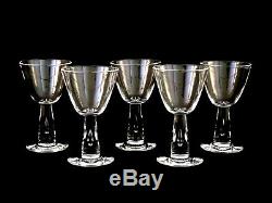 Steuben Crystal #7980 Teardrop Wine Glasses Vintage Set of 5