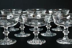 Steuben Wine Goblets Signed Monogrammed Set of 8 Sherbets