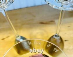 Steven Maslach 4 Vintage Art Glass Iridescent Wine Stems Glasses 1978