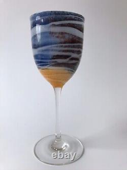 Steven Maslach Volcano Art Glass Goblet 1977