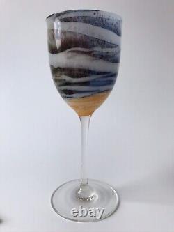 Steven Maslach Volcano Art Glass Goblet 1977