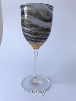 Steven Maslach Volcano Art Glass Goblet 1977