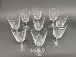 Stunning Rare 16 Oz Vintage Set of 9 Lambert/Darlington England Wine Glasses