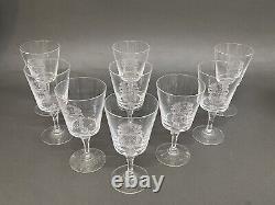 Stunning Rare 16 Oz Vintage Set of 9 Lambert/Darlington England Wine Glasses