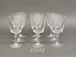 Stunning Rare 16 Oz Vintage Set of 9 Lambert/Darlington England Wine Glasses