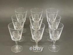 Stunning Rare 16 Oz Vintage Set of 9 Lambert/Darlington England Wine Glasses