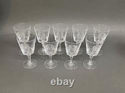 Stunning Rare 16 Oz Vintage Set of 9 Lambert/Darlington England Wine Glasses