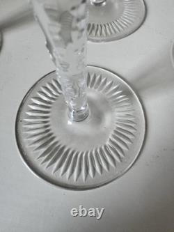 Stunning Set Of 6 Nachtmann Crystal Vintage Wine Hock Glasses 8 1/4
