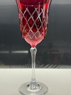 Stunning Set of 4 Vintage Red Crystal Wine / GA Cristal gioielli da tavola