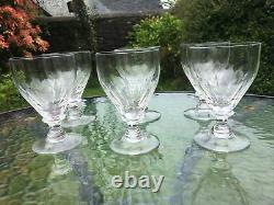 Stunning Vintage Antique lead cut crystal wine water goblets glass x 6 glasses