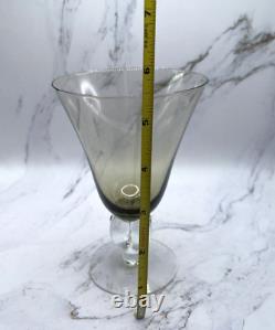 Swedish Crystal Vintage 1960th Gully Smoke 4-Lobe 24 Wine Liquor Sherbet Glasses