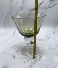 Swedish Crystal Vintage 1960th Gully Smoke 4-Lobe 24 Wine Liquor Sherbet Glasses