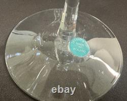 TIFFANY & CO Crystal Wine Glasses Etched 4 Pc Vintage Made USA 7 With Stickers