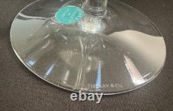 TIFFANY & CO Crystal Wine Glasses Etched 4 Pc Vintage Made USA 7 With Stickers
