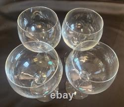 TIFFANY & CO Crystal Wine Glasses Etched 4 Pc Vintage Made USA 7 With Stickers