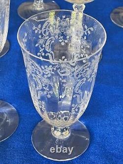 TIFFIN -FRANCISCAN -Cambridge Roses Crystal Drinking Glasses -Total 39 Pieces