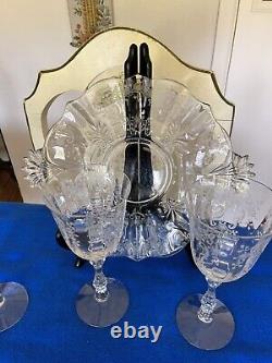 TIFFIN -FRANCISCAN -Cambridge Roses Crystal Drinking Glasses -Total 39 Pieces