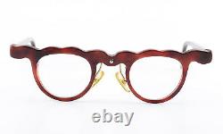 Theo Belgium Glasses DORANT 7 Rare Designer Eye Frame Wine Red c1990 Vintage NOS