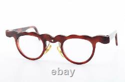 Theo Belgium Glasses DORANT 7 Rare Designer Eye Frame Wine Red c1990 Vintage NOS