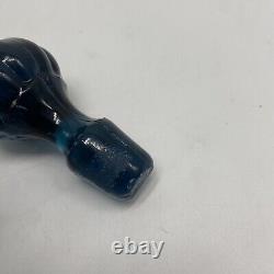 Tiara Indiana Glass Wine Dcanter Set Bicentennial Blue Sandwich Glass Vintage
