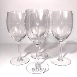 Tiffany Co Crystal Wine Glasses Set of 4 MINT VNTG with Etched LOGO 6.5