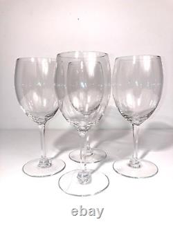 Tiffany Co Crystal Wine Glasses Set of 4 MINT VNTG with Etched LOGO 6.5