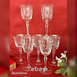 Tiffin-Franciscan Chardonnay Wine Glasses Clear Blown Vintage Glass Set of 7