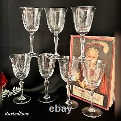 Tiffin-Franciscan Chardonnay Wine Glasses Clear Blown Vintage Glass Set of 7