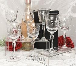 Tiffin-Franciscan Chardonnay Wine Glasses Clear Blown Vintage Glass Set of 7