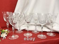 Tiffin-Franciscan Chardonnay Wine Glasses Clear Blown Vintage Glass Set of 7