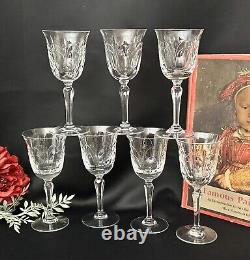 Tiffin-Franciscan Chardonnay Wine Glasses Clear Blown Vintage Glass Set of 7