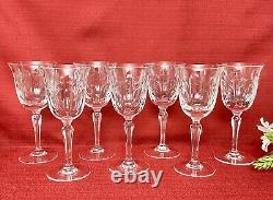 Tiffin-Franciscan Chardonnay Wine Glasses Clear Blown Vintage Glass Set of 7