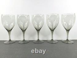 Tiffin Franciscan Dusk Smoke (5) Water Goblets (4) Wine Glasses Set Vintage Lot